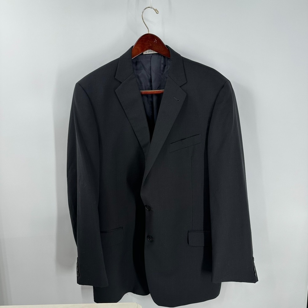Joseph‎ Abboud Wool Single Breasted USA Made Classic Coat Blazer Black Size 46L